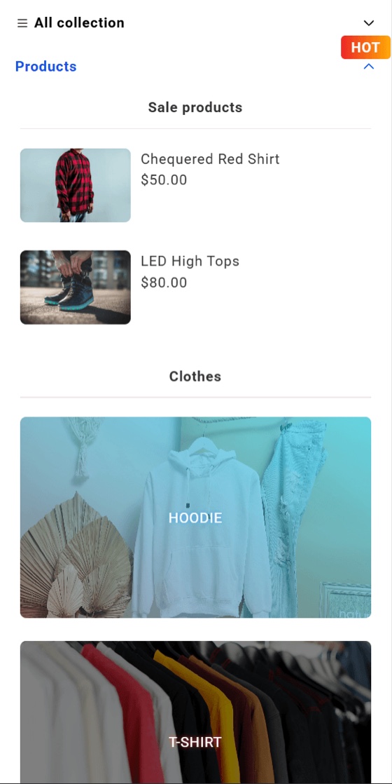 ANG Extra Menu — the mobile menu on a Shopify store